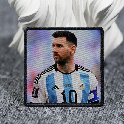 Messi Patch Sew/Iron on with Embroidered Border for Hats, Shirts.