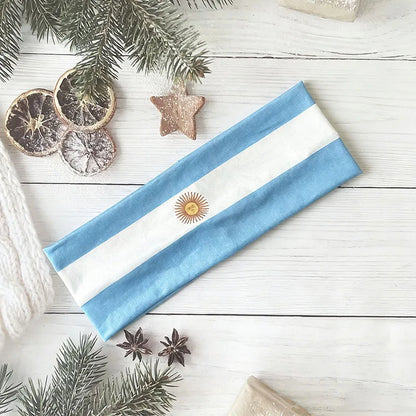 National Flag Soccer Fan Headband Elastic Cheer Hairband Country Flag Headband for Fans Sports Event Hair Accessories
