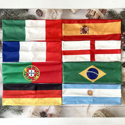 National Flag Soccer Fan Headband Elastic Cheer Hairband Country Flag Headband for Fans Sports Event Hair Accessories