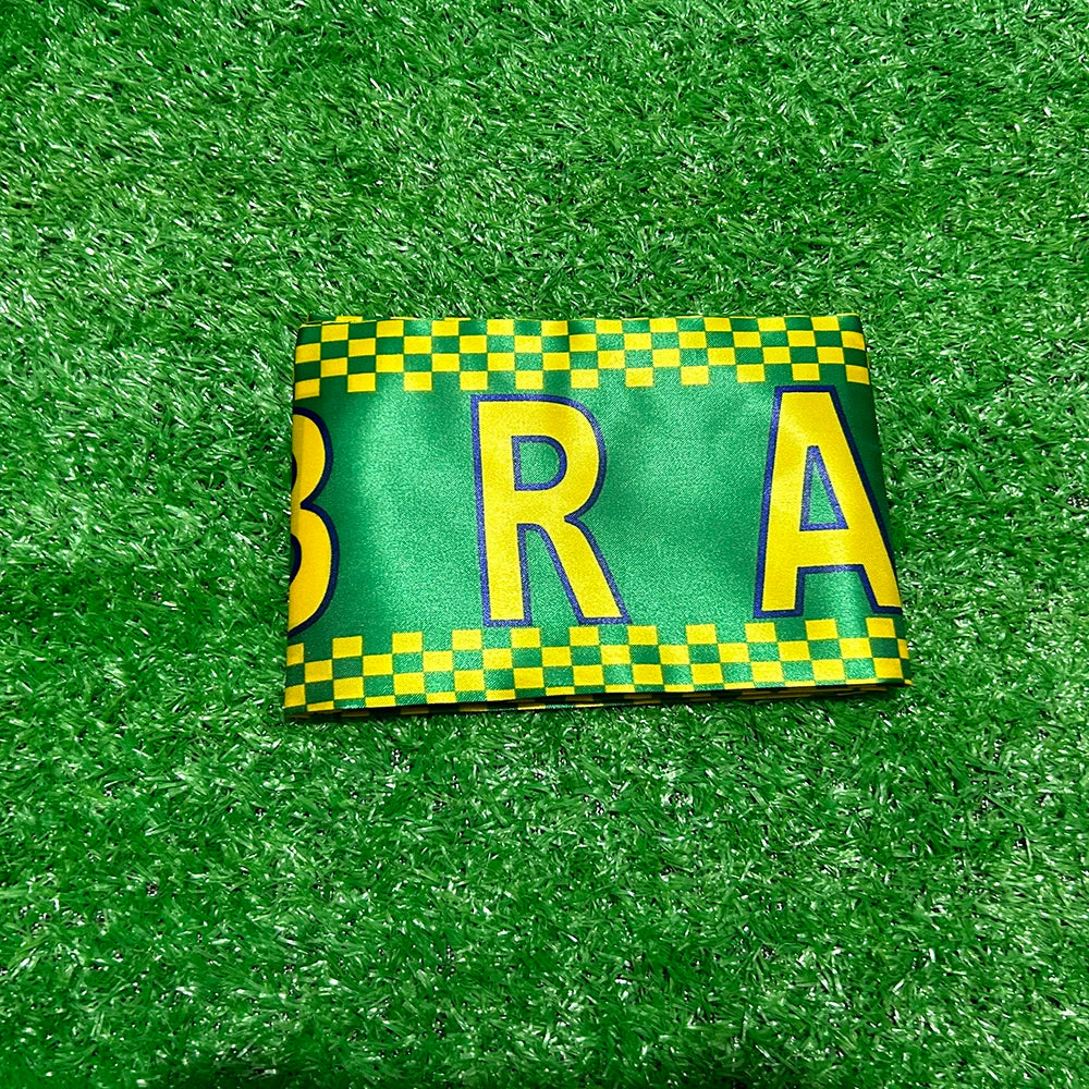 SKY FLAG Brazil Scarf 14*130Cm Double Printed Brasil Flag Custom Scarf Football Team Scarf Printing Satin Brazil Banner