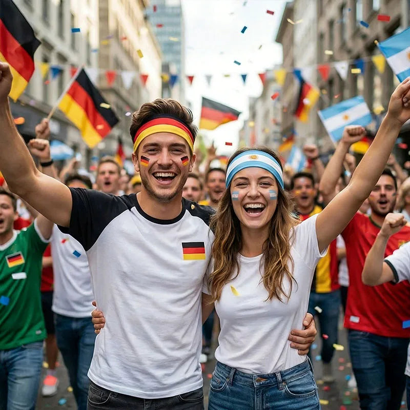 National Flag Soccer Fan Headband Elastic Cheer Hairband Country Flag Headband for Fans Sports Event Hair Accessories