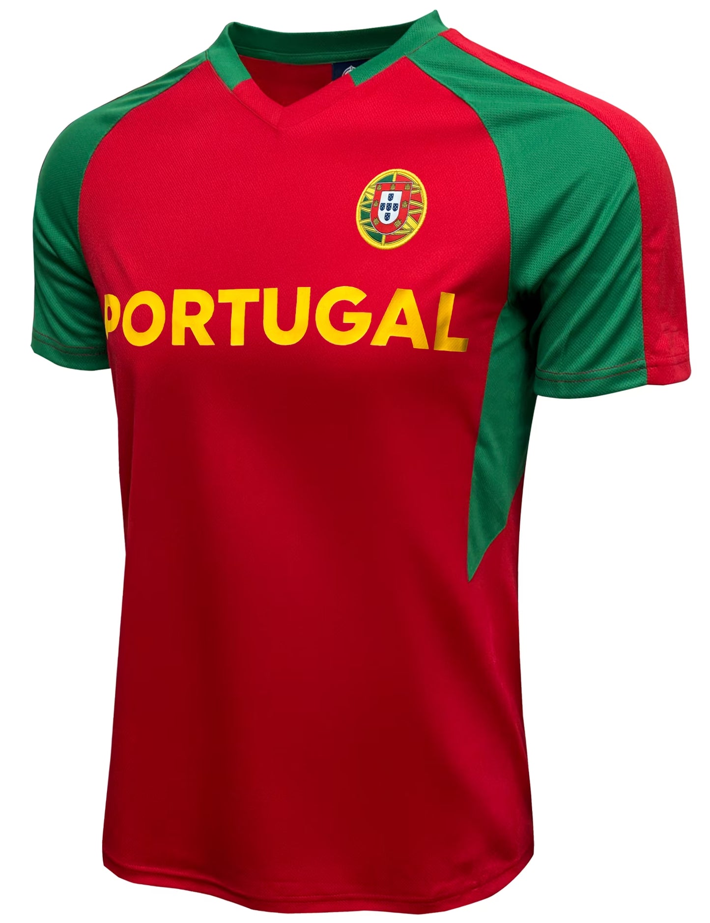 Just 4 Kicks Portugal Soccer Fan Jersey, Maroon/Green/Yellow, 100 Percent Poly, YS-XL