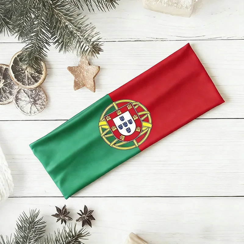 National Flag Soccer Fan Headband Elastic Cheer Hairband Country Flag Headband for Fans Sports Event Hair Accessories