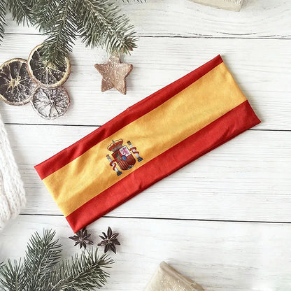 National Flag Soccer Fan Headband Elastic Cheer Hairband Country Flag Headband for Fans Sports Event Hair Accessories