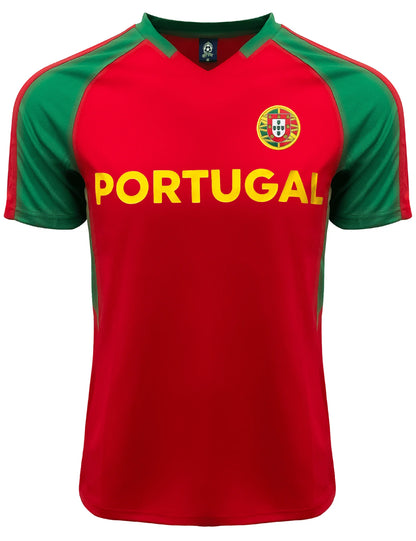 Just 4 Kicks Portugal Soccer Fan Jersey, Maroon/Green/Yellow, 100 Percent Poly, YS-XL